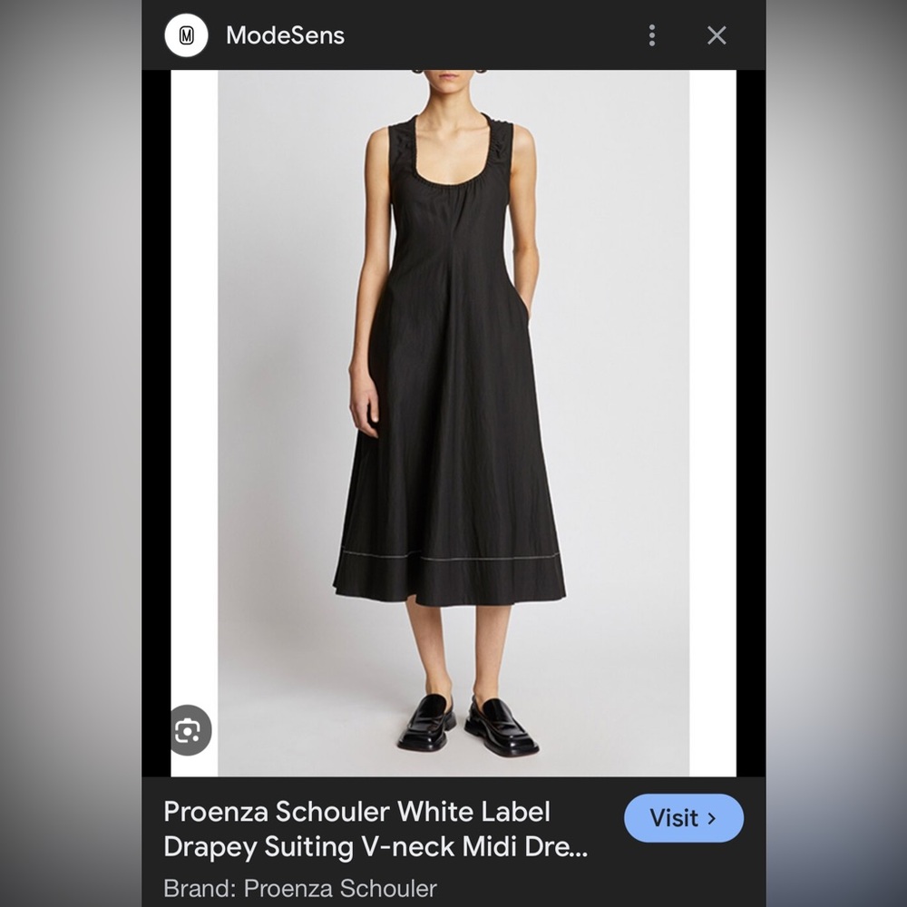 Proenza Schouler White Label Maxi Dress. Black with white detail. Pockets.
